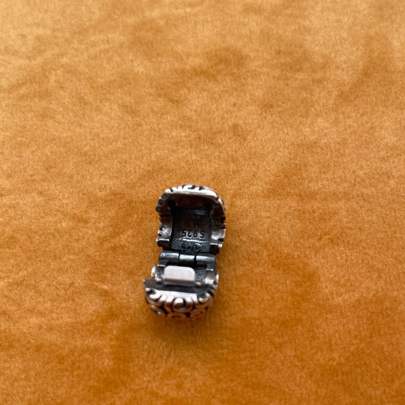 Authentic Pandora 925 Silver Blue CZ Water Clip - Picture 4 of 4